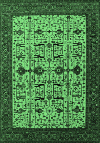 Oriental Emerald Green Traditional Rug, urb2338emgrn