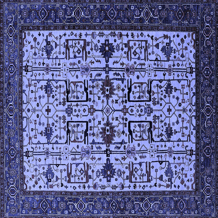 Square Oriental Blue Traditional Rug, urb2338blu
