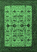 Machine Washable Oriental Emerald Green Traditional Area Rugs, wshurb2338emgrn