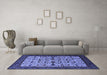 Machine Washable Oriental Blue Traditional Rug in a Living Room, wshurb2338blu