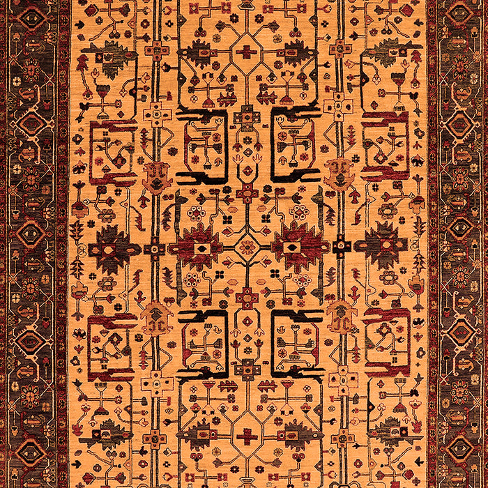 Machine Washable Oriental Orange Traditional Area Rugs, wshurb2338org