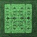 Square Oriental Emerald Green Traditional Rug, urb2338emgrn