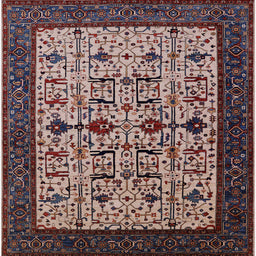 Square Mid-Century Modern Purple Lily Purple Oriental Rug, urb2338