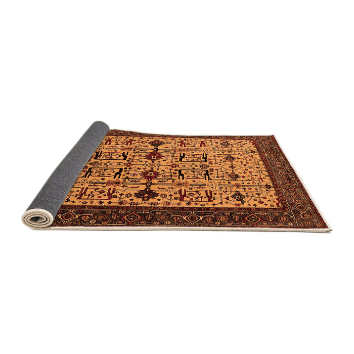Sideview of Oriental Orange Traditional Rug, urb2338org