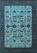 Machine Washable Oriental Light Blue Traditional Rug, wshurb2338lblu