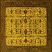 Square Oriental Yellow Traditional Rug, urb2338yw