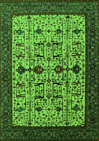 Oriental Green Traditional Rug, urb2338grn