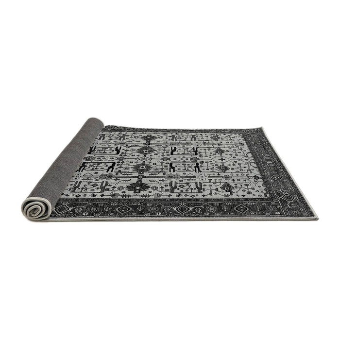 Sideview of Oriental Gray Traditional Rug, urb2338gry