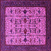 Square Machine Washable Oriental Pink Traditional Rug, wshurb2338pnk