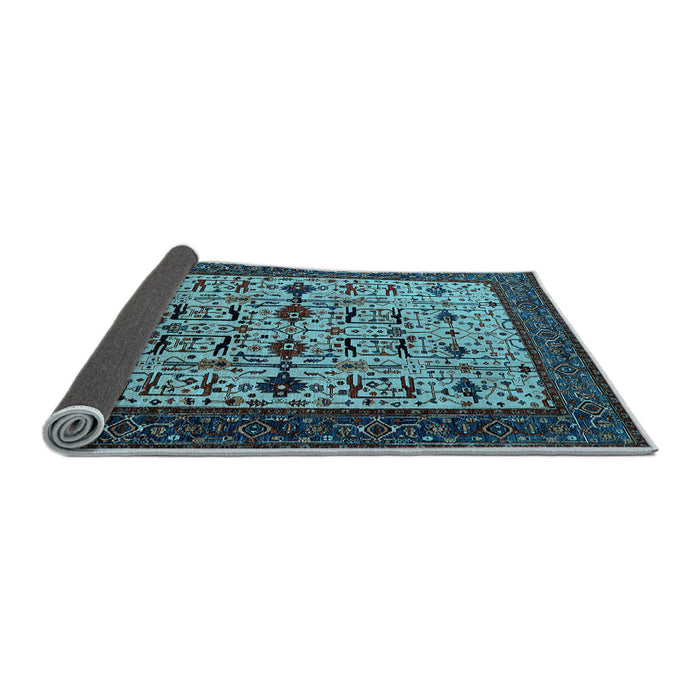 Sideview of Oriental Light Blue Traditional Rug, urb2338lblu