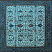 Square Oriental Light Blue Traditional Rug, urb2338lblu