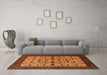 Machine Washable Oriental Orange Traditional Area Rugs in a Living Room, wshurb2338org