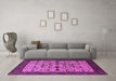 Machine Washable Oriental Pink Traditional Rug in a Living Room, wshurb2338pnk