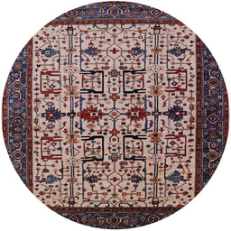 Round Machine Washable Industrial Modern Purple Lily Purple Rug, wshurb2338