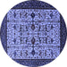 Round Oriental Blue Traditional Rug, urb2338blu