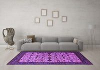 Machine Washable Oriental Purple Traditional Rug, wshurb2338pur