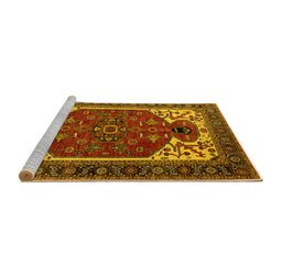 Sideview of Machine Washable Persian Yellow Traditional Rug, wshurb2339yw