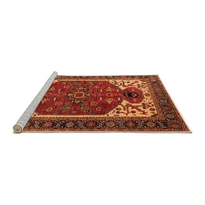 Sideview of Machine Washable Persian Orange Traditional Area Rugs, wshurb2339org