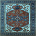 Square Persian Light Blue Traditional Rug, urb2339lblu