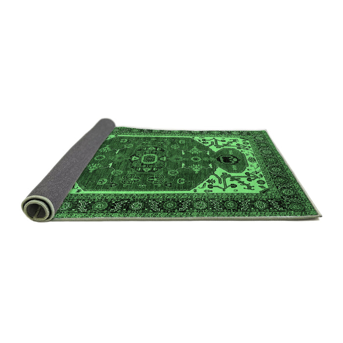 Sideview of Persian Emerald Green Traditional Rug, urb2339emgrn