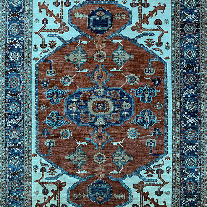 Machine Washable Persian Light Blue Traditional Rug, wshurb2339lblu