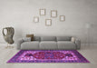 Machine Washable Persian Purple Traditional Area Rugs in a Living Room, wshurb2339pur