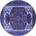 Round Persian Blue Traditional Rug, urb2339blu