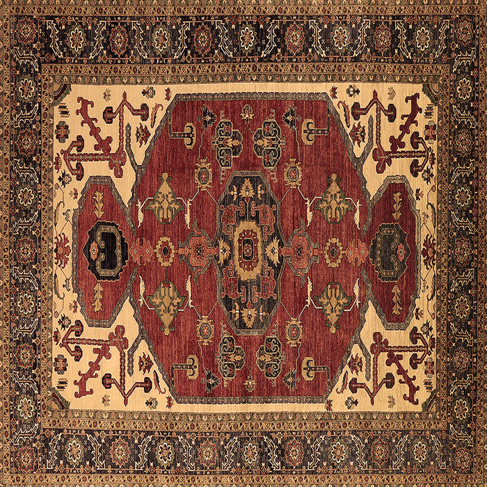 Square Persian Brown Traditional Rug, urb2339brn