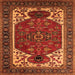 Square Machine Washable Persian Orange Traditional Area Rugs, wshurb2339org