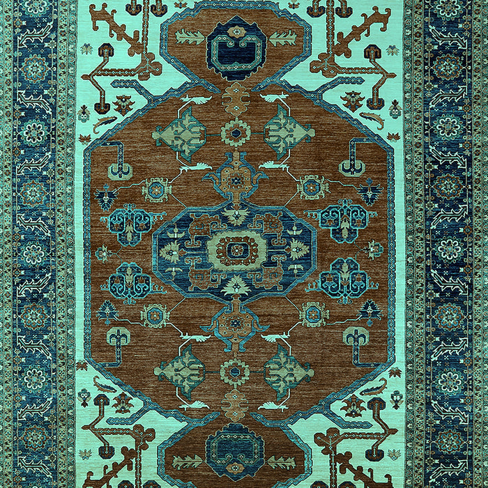 Machine Washable Persian Turquoise Traditional Area Rugs, wshurb2339turq