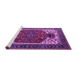 Sideview of Machine Washable Persian Purple Traditional Area Rugs, wshurb2339pur