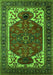 Machine Washable Persian Green Traditional Area Rugs, wshurb2339grn