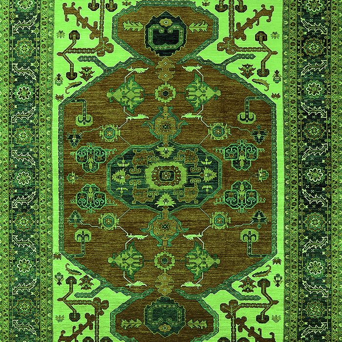 Machine Washable Persian Green Traditional Area Rugs, wshurb2339grn