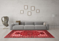 Machine Washable Persian Red Traditional Rug, wshurb2339red