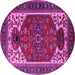 Round Persian Pink Traditional Rug, urb2339pnk