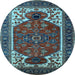 Round Persian Light Blue Traditional Rug, urb2339lblu