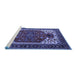 Sideview of Machine Washable Persian Blue Traditional Rug, wshurb2339blu