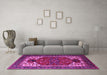 Machine Washable Persian Pink Traditional Rug in a Living Room, wshurb2339pnk