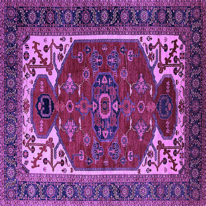 Square Machine Washable Persian Purple Traditional Area Rugs, wshurb2339pur