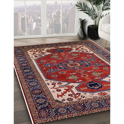 Machine Washable Industrial Modern Rosy Pink Rug in a Family Room, wshurb2339