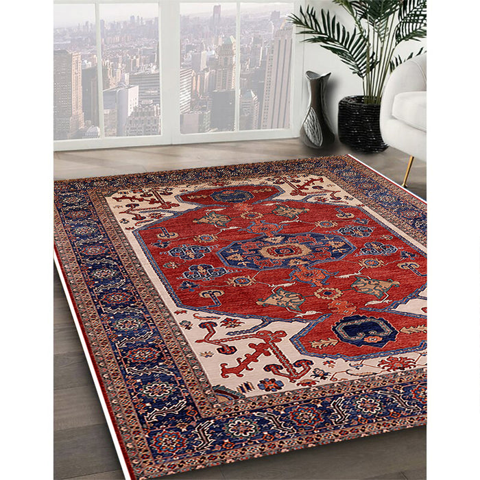 Machine Washable Industrial Modern Rosy Pink Rug in a Family Room, wshurb2339