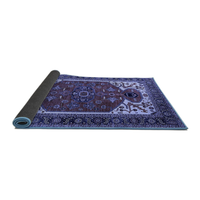 Sideview of Persian Blue Traditional Rug, urb2339blu