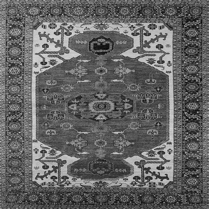 Square Machine Washable Persian Gray Traditional Rug, wshurb2339gry