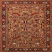 Square Oriental Orange Industrial Rug, urb2340org