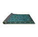 Sideview of Oriental Turquoise Industrial Rug, urb2340turq