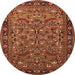 Round Oriental Orange Industrial Rug, urb2340org