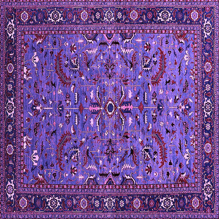 Square Machine Washable Oriental Purple Industrial Area Rugs, wshurb2340pur