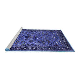 Sideview of Machine Washable Oriental Blue Industrial Rug, wshurb2340blu