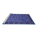 Sideview of Machine Washable Oriental Blue Industrial Rug, wshurb2340blu