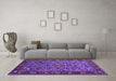 Machine Washable Oriental Purple Industrial Area Rugs in a Living Room, wshurb2340pur